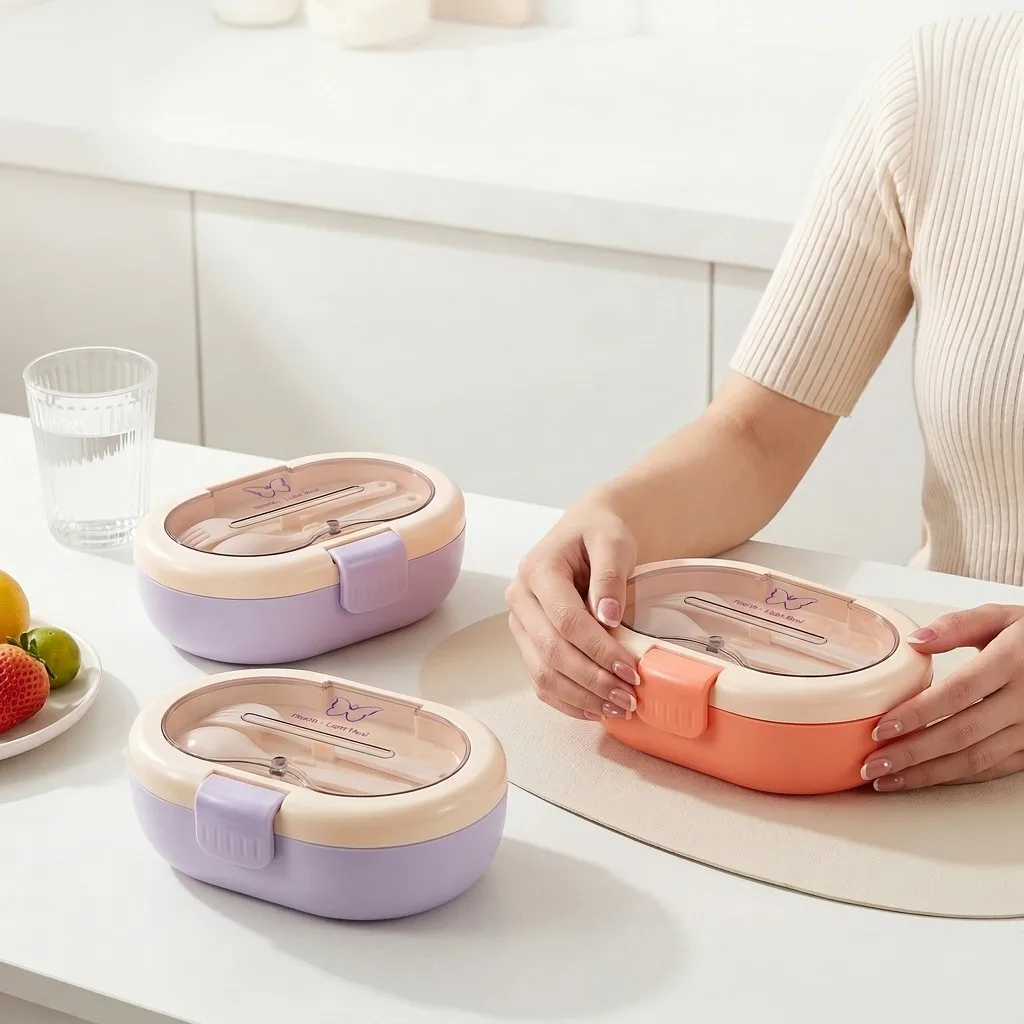 Plastic Bento Box with Cutlery - огляд і ціна Food Storage With Dividers