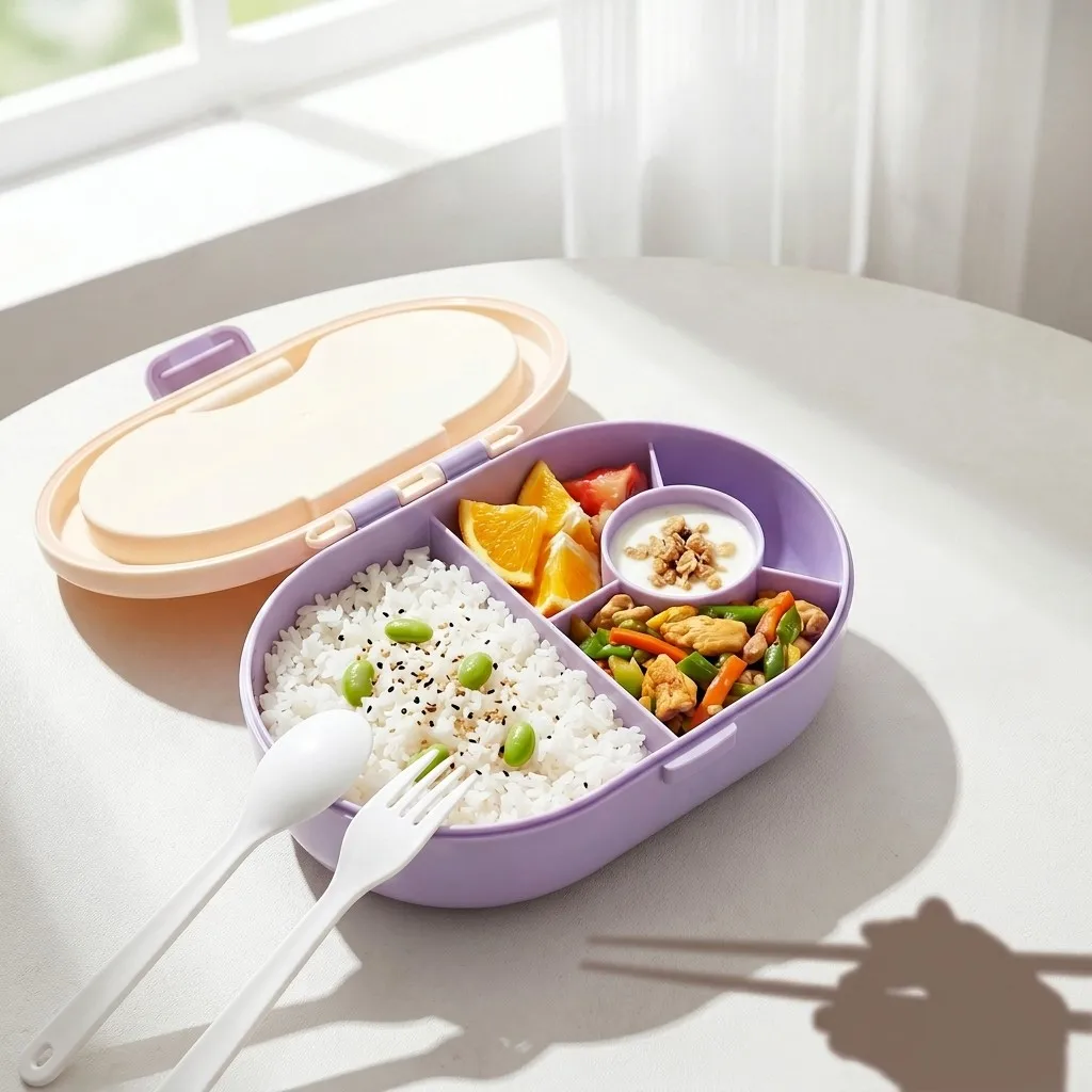 Plastic Bento Box with Cutlery - огляд і ціна Food Storage With Dividers